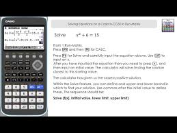 Solving Equations On A Casio Fx Cg50 In