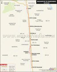 badarpur to faridabad metro map