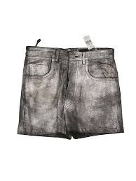 Details About Nwt The Ragged Priest Women Silver Leather Shorts M