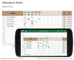 attendance sheet for excel mobile and