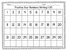 Math Practice Writing Numbers 1 30 With Differentiated Model
