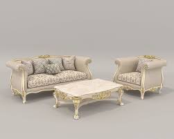 Classic Sofa And Armchair 2 3d Model