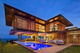 modern tropical style home nestled