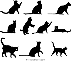 free cat clipart silhouette vector