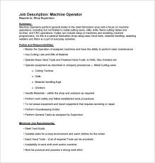 Machine Operator Job Description Templates 11 Free Sample