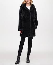 Dkny Women S Hooded Faux Fur Coat