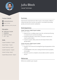 carpet technician resume exle for