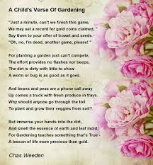 verse of gardening poem by chas weeden