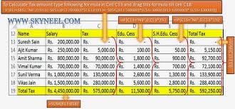 Income Tax Calculation Formula With If Statement In Excel