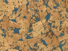 country blue natural cork wall tile