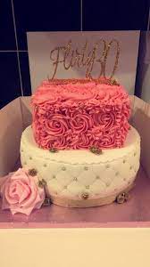 30th Birthday Gold And Pink Rose Swirl Cake 22nd Birthday Cakes 30  gambar png