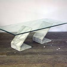 20th Century Marble And Glass Coffee Table