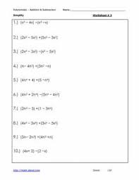 Adding And Subtracting Polynomials