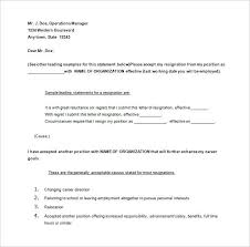Notice Of Resignation Letter Templates Free Sample Example Days 30