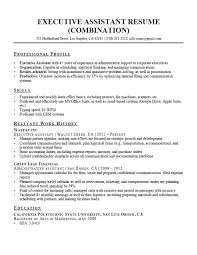 Resume Professional Profile Examples Executive Assistant Resume With
