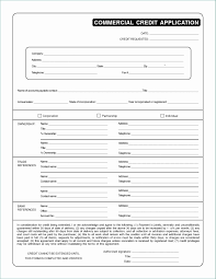 Blank Credit Application Form For Business Business Credit