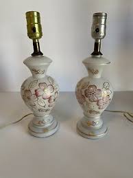 Vintage White Satin Glass Lamps