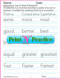 There are three main categories. Adjective Worksheets Comparative And Superlative Adjectives Practice