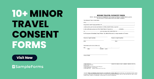 free 10 minor travel consent forms in