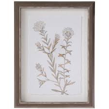 Gold Foil Flowers Framed Wood Wall