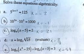 Solve These Equations Algebraically