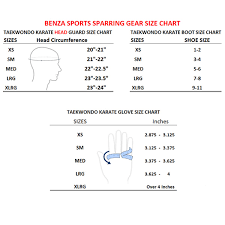 Head Guard Measuring Size Chart Martial Arts Supplies