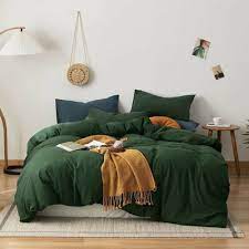 Dark Green Bedding Set 100 Cotton