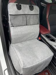 1pc Dark Grey Polyester Fabric Car Pet