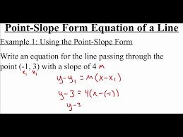 P 4 2 Point Slope Form For An Equation