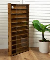Glass Doors Wood Cabinet With Shelves
