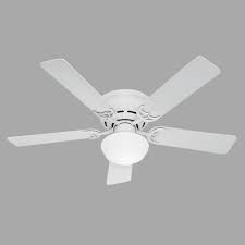 Hunter Low Profile Iii Plus 52 In Indoor White Ceiling Fan With Light Kit 53075 The Home Depot