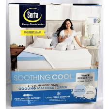 Shop for mattress toppers in basic bedding. Serta 3 Inch Soothing Cool Gel Memory Foam Mattress Topper Size Twin Walmart Com Walmart Com