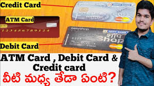 Debit cards are tied to your savings accounts. What Is The Difference Between Atm Card Debit Card Credit Card In Telugu Vishnu S Smart Info Youtube