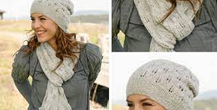 Stylish knit scarves & hats with mademoiselle sophie: Sweet Caroline Knitted Scarf And Hat Free Knitting Pattern
