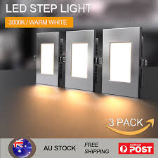 3x Led Recessed Wall Light Stair Step