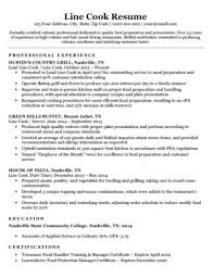 Resume Sample For Cook Airexpresscarrier Com