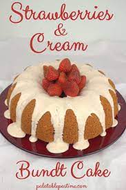 Strawberries And Cream Nothing Bundt Cake Copycat Recipe Easy gambar png