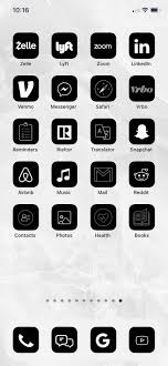 This is a digital download for the black and white ios 14 app icons. Ios 14 App Icons Black Minimal White Tropical Black City Urban Style Minimalist Widgets With Quotes Social Media Logos App Icon Social Media Logos Icon