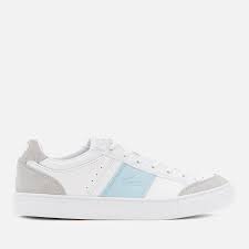 Lacoste Womens Courtline 319 1 Leather Trainers White Light Blue