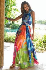 Carnivale Dress I Brightly Colored Bold Print Maxi Dress