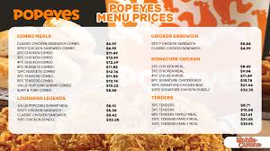 updated popeyes menu s including