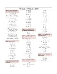 Physics Formula Sheet 1 1 Png Please