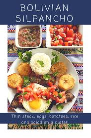 bolivian silpancho meat eggs rice