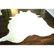 all white cowhide rug