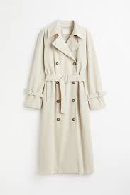 H M Women Trenchcoat Coat Long Khaki