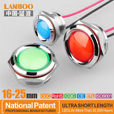 China Lanboo 16 25mm Led Indicator Light With Panel Pilot Light 12v 24v 220v China Indicator Light Metal Light