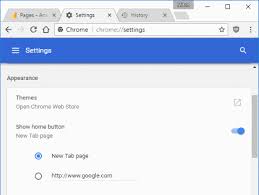 One may setup the browser engine to a desired home page with single access button and restoring sessions may also be directed. Google Chrome Enable Home Button