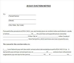 30 Day Eviction Notice Template Template Business