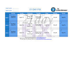 21 day workout schedule template the