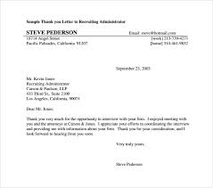 Sample Thank You Letter To Recruiter 10 Download Free